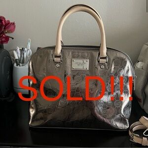 Michael Kors mirror metallic satchel bag